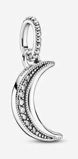 Charm colgante luna creciente textura granulada
