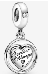 Charm colgante corazón 'Forever & Always' plata