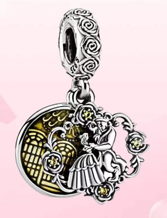 [P769] Charm colgante Disney Bella y Bestia salón de baile