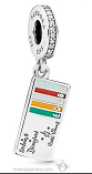 Charm colgante boleto de viaje franjas de color