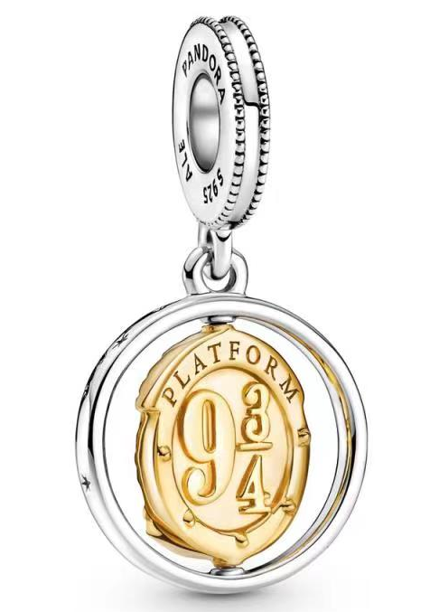 [P786] Charm colgante Platform 9¾ Harry Potter baño dorado Pandora