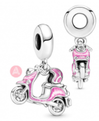 Charm colgante scooter rosa esmaltado Pandora