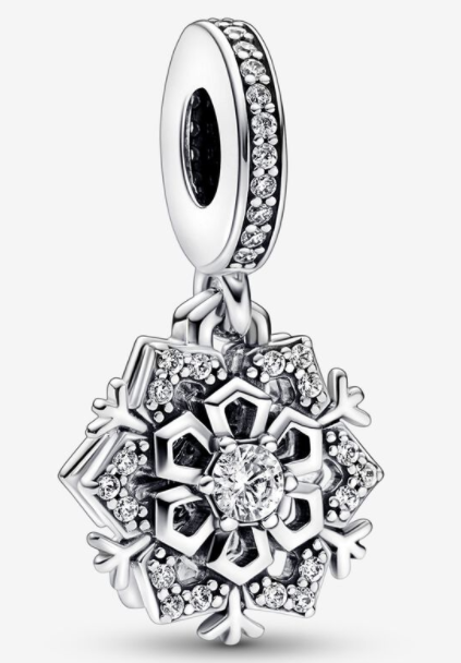 Charm colgante copo de nieve pavé circonias