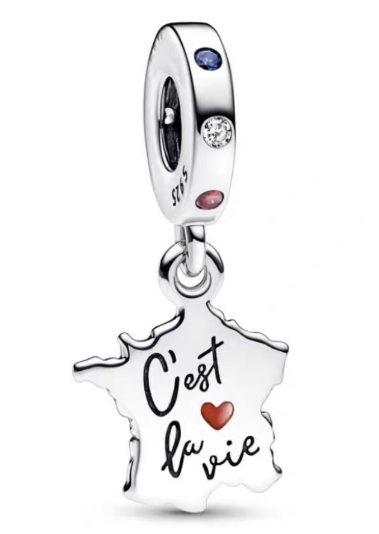 Charm colgante mapa de Francia C'est la vie