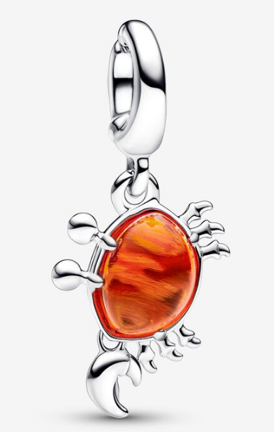 Charm colgante cangrejo cristal de Murano naranja