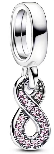 Charm colgante infinito circonias rosa