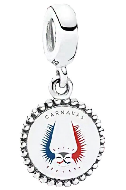Charm colgante Carnaval máscara esmalte azul y rojo