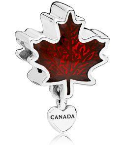 Charm hoja de arce roja Canadá Pandora