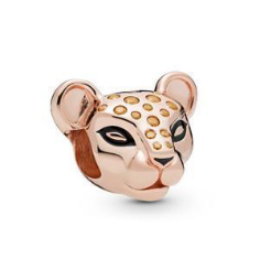 Charm cabeza de leopardo oro rosa circonias