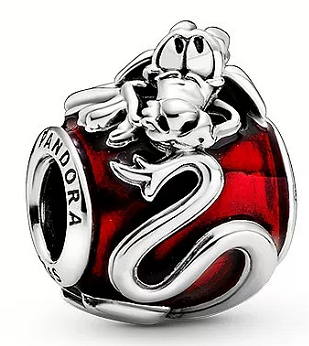 Charm Pluto sobre esfera esmalte rojo Pandora