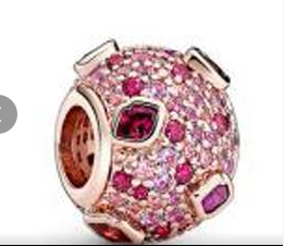 Charm esfera pavé rosa y fucsia baño oro rosa Pandora
