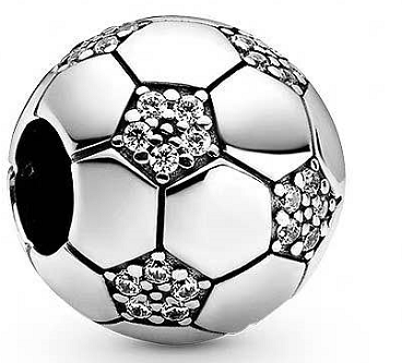 Charm balón de fútbol pavé plata