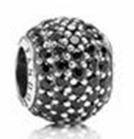 Charm Pandora bola pavé circonias negras