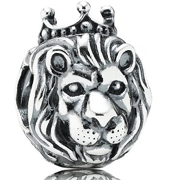 Charm Pandora león con corona plata oxidada