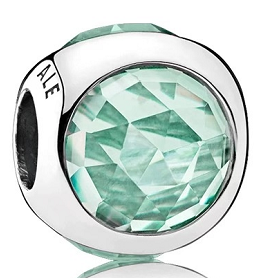 Charm Pandora cristal facetado verde menta