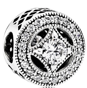 Charm Pandora Vintage Circonia Central Halo