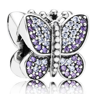 Charm mariposa pavé morado Pandora