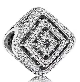 Charm Pandora Rombo Geométrico Pavé