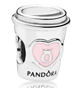[CH109] Charm vaso de café corazón esmalte rosa
