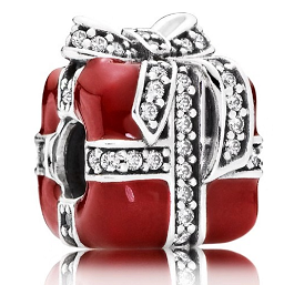 Charm caja de regalo esmalte rojo