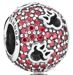Charm Pandora Minnie Mouse pavé rojo