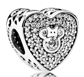 Charm Pandora corazón pavé Minnie Mouse circonias blancas