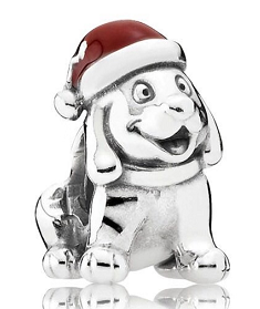 Charm cachorro gorro navideño rojo