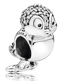 Charm patito pavé cresta plata