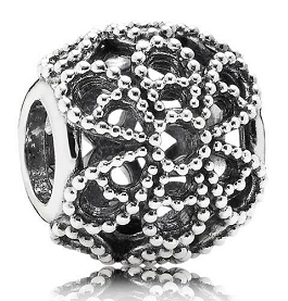 Charm Pandora Bola Flor Perlada Oxidada