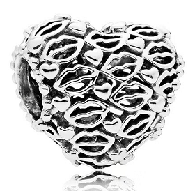 Charm Pandora Corazón Labios Calado