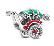 Charm Pandora carruaje verde y rojo