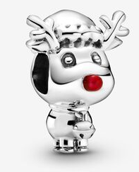 Charm Pandora reno nariz roja navideño