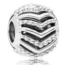 Charm Pandora bola chevrón plata