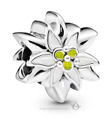 Charm Pandora flor margarita centro amarillo