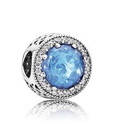 Charm Pandora halo corazón calado azul cielo