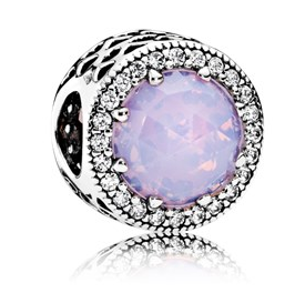 Charm Pandora halo corazón calado rosa lavanda