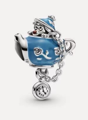 Charm colgante tetera Sombrerero Loco con reloj Pandora