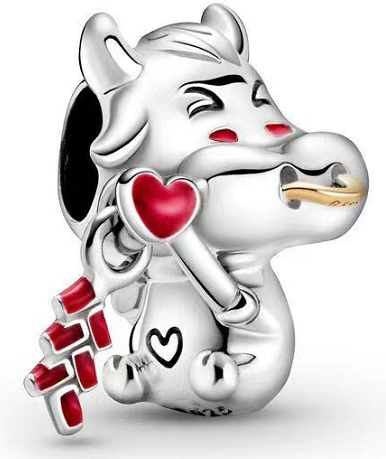 Charm figura zodiaco chino corazón rojo Pandora