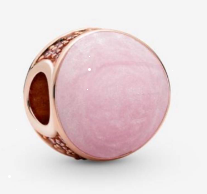 Charm esfera piedra rosa baño oro rosa Pandora