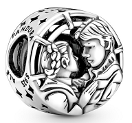 Charm pareja enamorada grabada plata Pandora