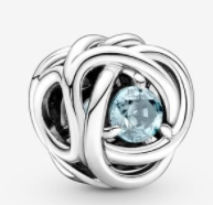 Charm nudo infinito circonia celeste
