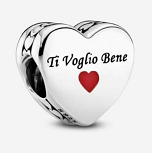 Charm corazón Ti Voglio Bene esmalte rojo
