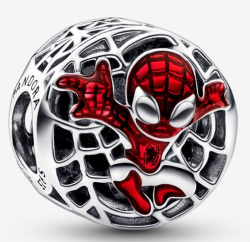 [CH304] Charm Spider-Man telaraña esmalte rojo