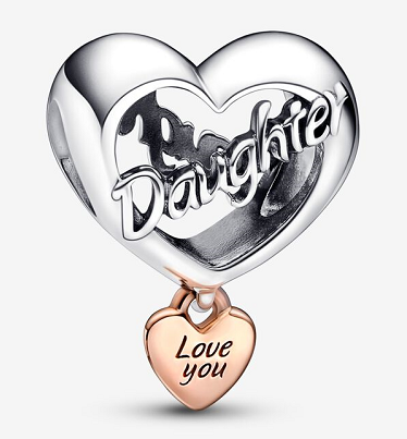 [CH307] Charm corazón Daughter colgante Love you