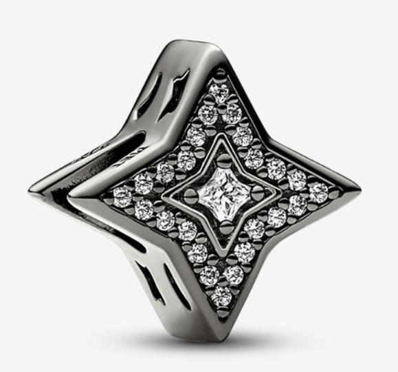Charm estrella acabado oscuro circonia central