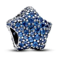 Charm estrella circonias azules pavé