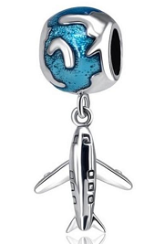 Charm Pandora Globo Terráqueo con Avión Colgante