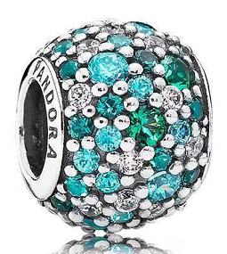 Charm Pandora Pavé Verde y Turquesa