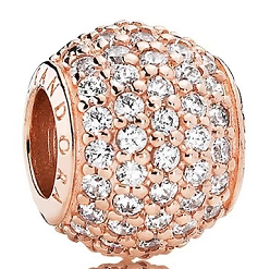 Charm Pandora Pavé Circonias Blancas Baño Oro Rosa