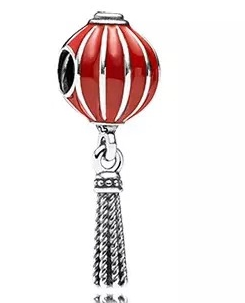 Charm colgante Pandora globo aerostático rojo con borla